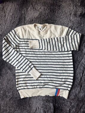 KULE Sophie - Cream and Navy Striped Crewneck Sweater